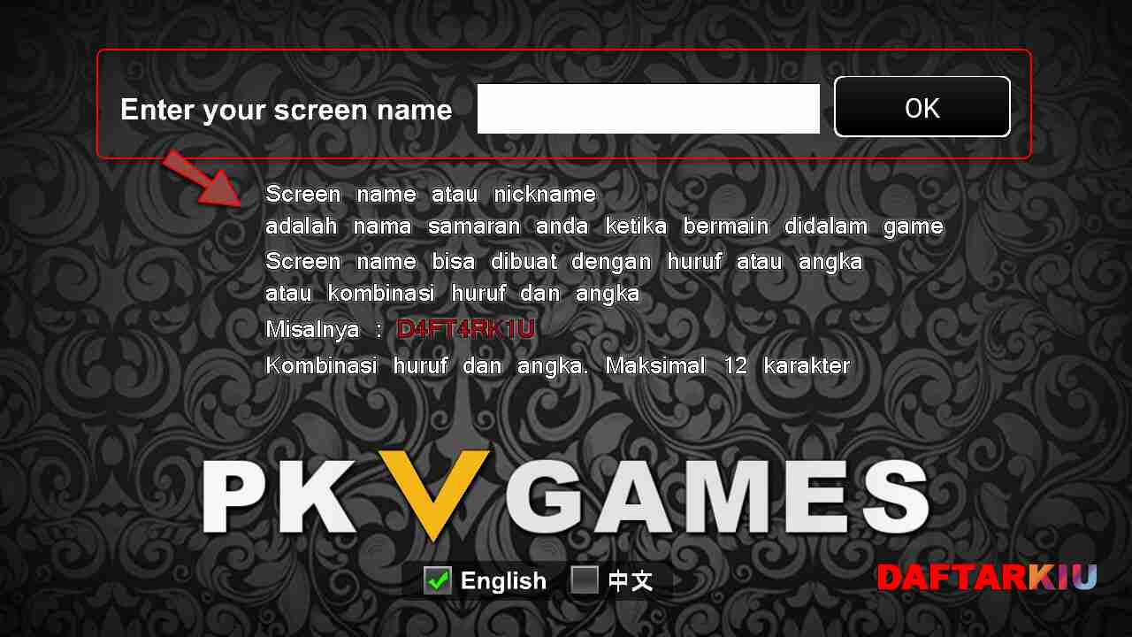 buat ganti edit screen name nickname pkv games online